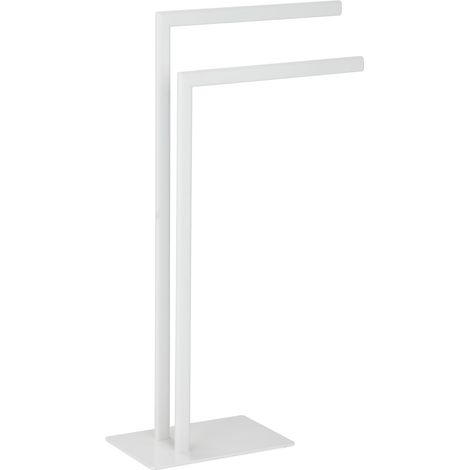 Porta asciugamani bianco dal design moderno per bagno 60 x 20 x 10 cm in metallo bianco 130011794