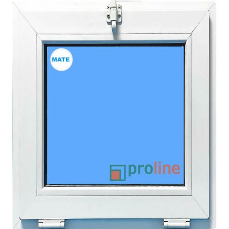 Ventana PVC 500X600 Blanca Abatible (Golpete) Vidrio Mate (1/5)