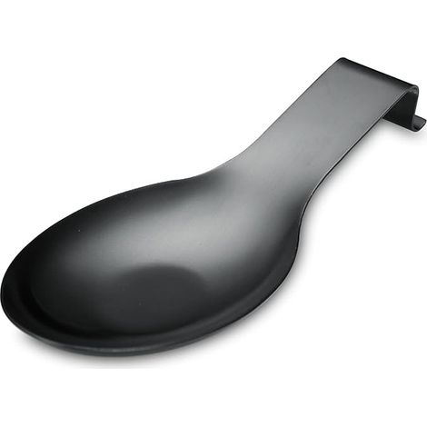 Mattschwarze Löffelablage, Edelstahl-Löffelhalter für Herd, Küchenutensilienhalter für Schöpfkellen, Zangen, Pfannenwender, Löffelhalter für Herdplatte (1 Stück - 24,1 cm) (1/5)