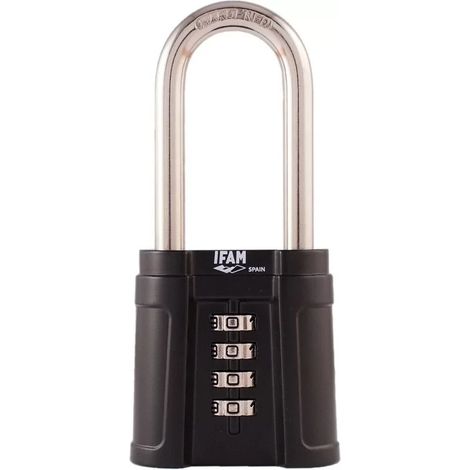 IFAM 051820 Black Force Padlock - 4-digit code - High shackle