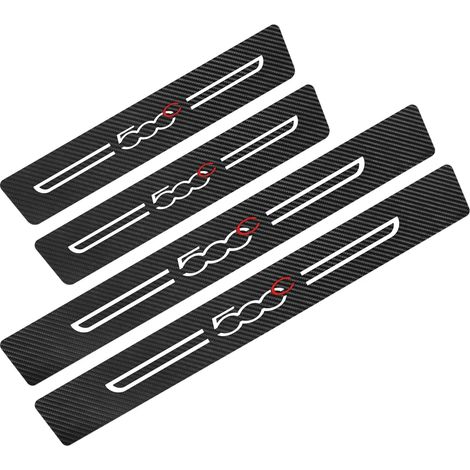 (Pour 500C) Autocollants de seuil de porte pour Fiat 500,500C (2012),500X,500L,Abarth 695 - Accessoires moto en fibre de carbone (1/3)