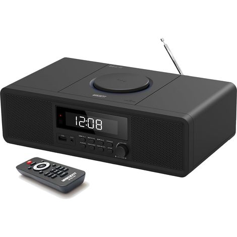 Système stéréo Home CD avec Lecteur CD, Radio FM, Bluetooth, entrée auxiliaire, Port USB, Montre numérique, Radio-réveil Lecteur CD, Micro Chaine Stereo (1/5)