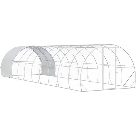 Chicken Coop Silver 1000 x 300 x 200 cm Galvanised Steel vidaXL