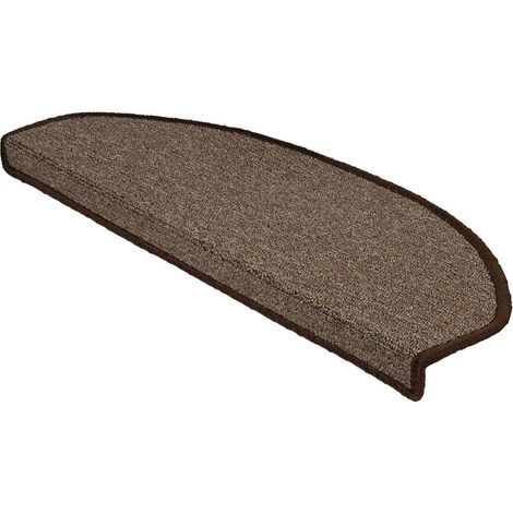 Tapis d'escalier London Marron clair 23,5 x 65 cm Demi-circulaire