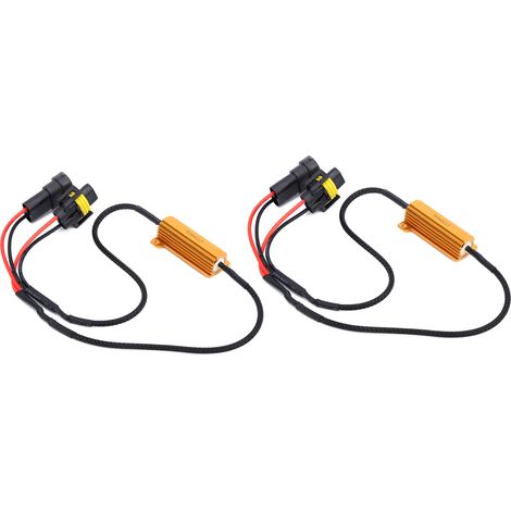 Adaptateur de résistance de charge 50W 6Ω H11 880 881 LED en métal pour clignotants et feux de brouillard, lot de 2 (1/5)