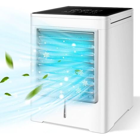 Climatiseur portable. climatiseur évaporatif à 3 vitesses. minuterie tactile USB 1/3/6 heures. mini ventilateur de climatiseur de bureau. adapté à la chambre. au bureau. à la chambre. au camping-car. (1/4)