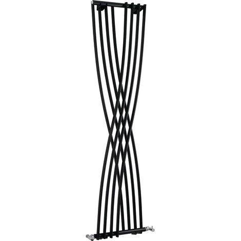 Hudson Reed – Radiateur vertical noir en acier 177,5 cm x 45 cm x 11 cm – Puissance 925 Watts – Entraxe 54 cm – Finition peinture époxy (1/4)