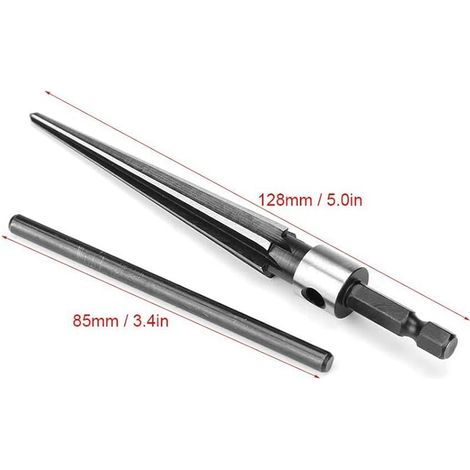 Sechskant-Kegelreibahle mit T-Griff, 6-Fasen-Reibahle, Gitarrenreibahle, Kegelgriff, Reibahle, Gitarrenbauwerkzeug von 3 bis 13 mm (1/5)