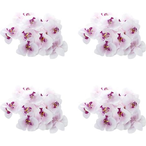 Set mit 80 künstlichen Blütenköpfen in Form von Schmetterlingen und Orchideen, 9 cm Durchmesser, zur Verzierung von Haarspangen für Hochzeiten. (1/4)