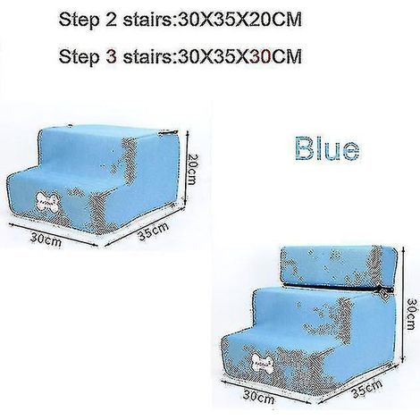 Rutschfeste, abnehmbare 3-stufige Hundetreppe für kleine Hunde und Katzen, ideal für Zwinger, Hundebetten oder andere Haustiere. Haustierzubehör – 3 oder 2 Stufen (30 x 35 cm). (1/5)