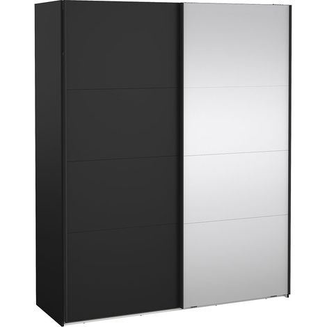 Catania Schiebetürenschrank 2 Türen 180x220cm matt schwarz. (1/5)