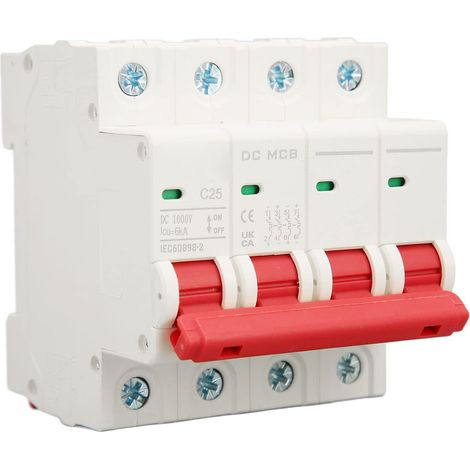 Interruttore automatico miniaturizzato CC 4P 1000V, per montaggio su guida DIN, interruttore automatico ad aria per sistemi solari (1/5)