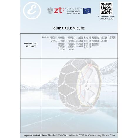 Catene Da Neve In Metallo 9 mm Omologate TUV e GS Onorm Montaggio Rapido Per Auto Macchina Furgone SUV Con Tensionatore Autobloccante - Misura: Misura 20