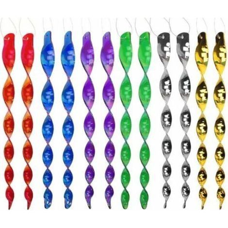 Répulsif oiseaux 12 pièces – Épouvantail en spirale rotatif 30 cm – Réflexion 360° – Non toxique et respectueux de l'environnement – 6 couleurs (1/4)