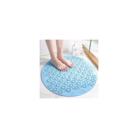 Tappetino da bagno rotondo antiscivolo per massaggio 55 x 55 cm – Lavabile in lavatrice – Ventose e fori di drenaggio – Antibatterico e resistente alla muffa
