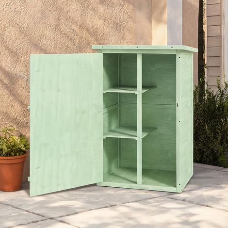 Chariot de jardin verde en madera de Abeto 75 x 56 x 115 cm (1/5)