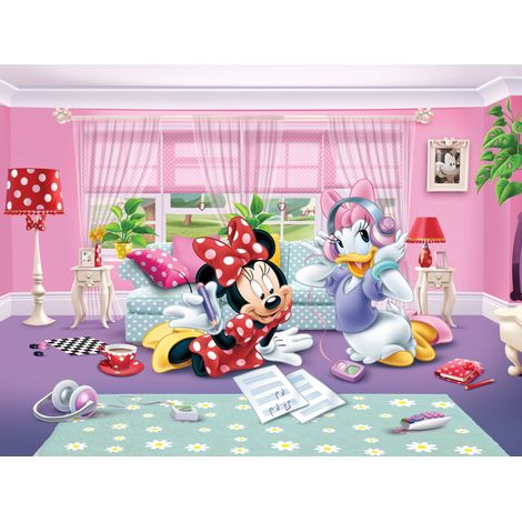 papier peint panoramique Minnie Mouse rose, rouge et violet  - Disney (1/5)