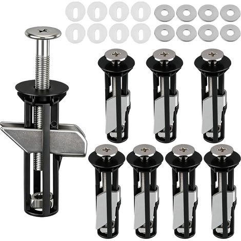 8 Pièces Fixation Abattant Wc,55Mm Fixation Cuvette Wc Vis Boulons de Siège de Toilette Universels Fixation Cuvette Wc Vis et Boulons Universels pour Siège de Toilette Acier Inoxydable (1/5)