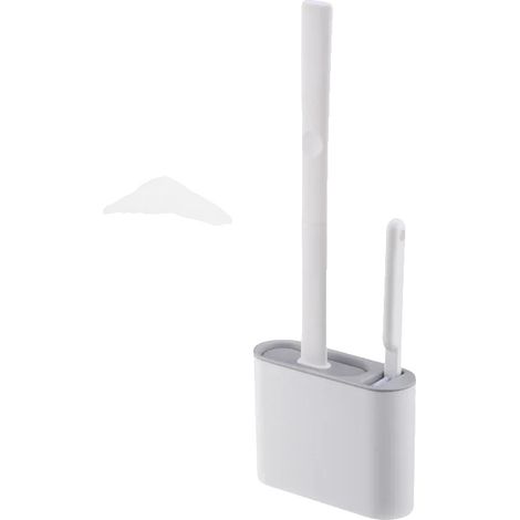 Scopino per WC, manico ergonomico, design igienico, modello 1 grigio (1/2)