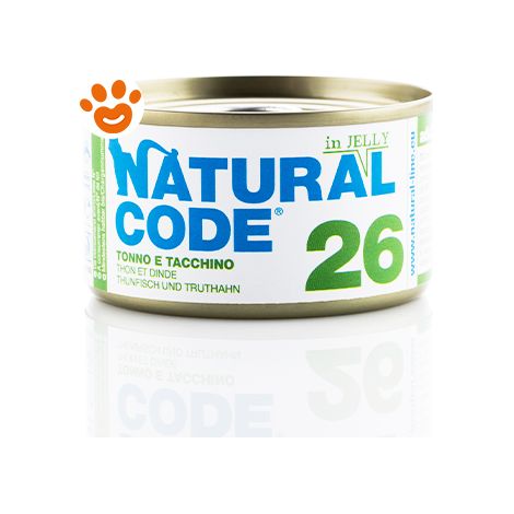 Natural Code 26 Cat Adult al Tonno e Tacchino in Jelly - Natural Code 26 Cat Adult al Tonno e Tacchino in Jelly - Lattina Da 85 Gr