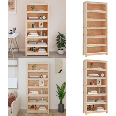 Bibliothèque 80x35x183 cm Bois de pin massif - Bibliothèque - Meuble Rangement - Étagère - Bibliothèque Bois - Bibliothèque Design - Home & Living (1/5)