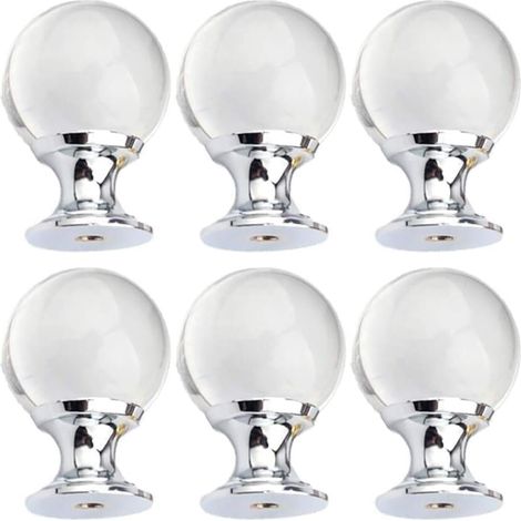 Poignées de meubles, boutons porte en verre, tiroir, lot 6 (1/5)