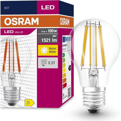 OSRAM Valore a stella a LED Classic LED A100 per socket E27, forma di pera, fil, 1521 lumen, bianco caldo, 2700k, sostituzione per lampadine da 100 w convenzionali, non dimmerabile, 10 pacchetti