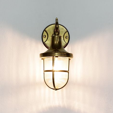 Messinglampe Wandleuchte SANTORIN für Außen Haus Hof