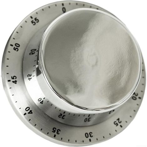 Küchentimer aus Edelstahl Mechanischer Kochtimer Zum Kochen und Backen Lauter 72 dB Alarm 79 cm Silber (1/5)