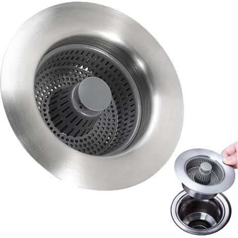 1 passoire d'évier 3 en 1, acier inoxydable - Bouchon, panier et bonde KLB (1/5)