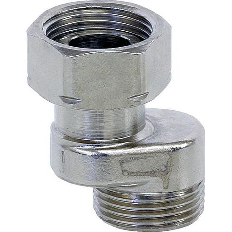 Banyo – Raccord de robinetterie S en laiton nickelé 3/4 x 3/4 – Filetage entrée 3/4 – Connexion pour espaces confinés – Distance entre axes 11,5 mm