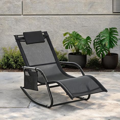 Fauteuil suspendu negro en métal Texteline 150 x 62 x 88 cm (1/5)