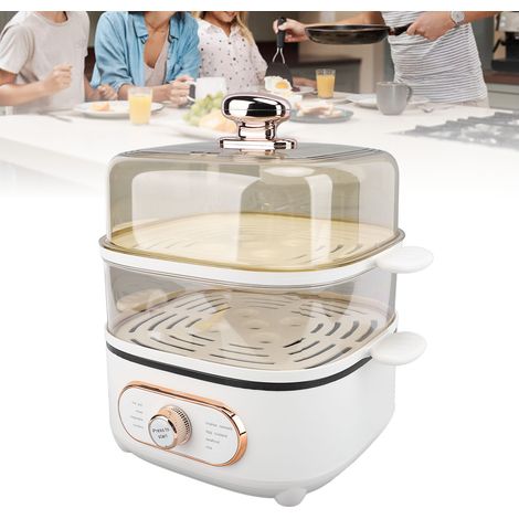 Cocina eléctrica de doble piso de 1200 W y 10,5 L con dos quemadores de vapor y función de olla para sopas, pasta y risotto. (1/5)