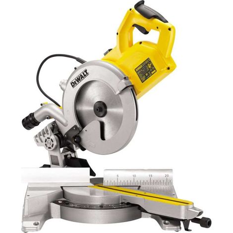 Dewalt – Scie à onglets radiale 1850 W – Ø 250 mm – Moteur 4300 t/min – Capacité de coupe 305 x 85 mm – Pour bois dur et teck
