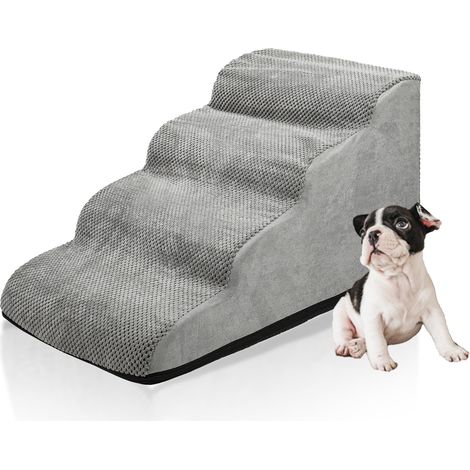 Jiubiaz Escalier pour chien à 4 marches Rampe antidérapante pour animaux Escalier Rampe pour chien pour animaux Marches pour chien Amovible et lavable