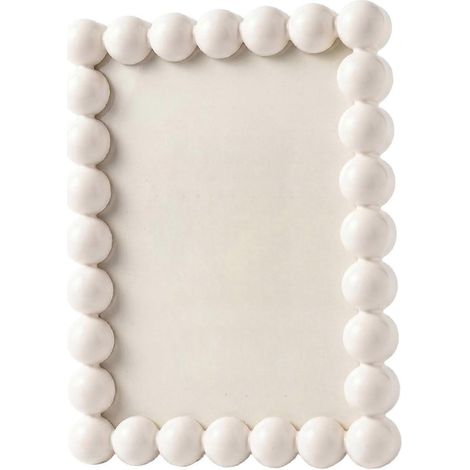 Cadre photo 10x15 cm blanc laiteux bordure perlée minimaliste moderne à poser ou accrocher décoration maison (1/5)