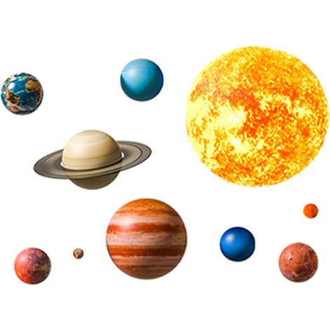 Lntyq Wandaufkleber mit Planeten des Sonnensystems für Kinder, Esszimmer, Wohnzimmer, Dekoration, Wandtattoos, Heimdekoration, Kinderzimmer-Wanddekoration (1/5)