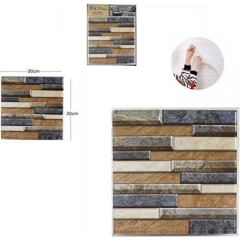 Trade Shop - 3D WANDFLIESE SELBSTKLEBEND WANDPLATTE 30X30CM 64382 -