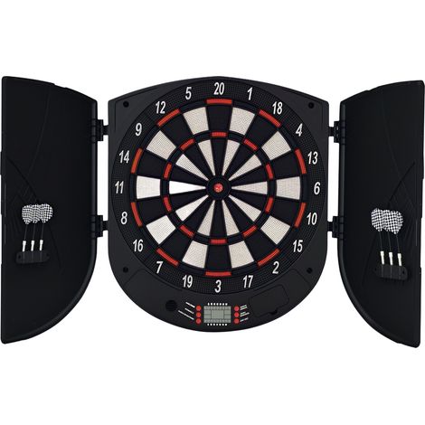 Cible électronique 8 joueurs, 2 portes et 26 modes de jeu, écran LCD avec 6 fléchettes (1/5)
