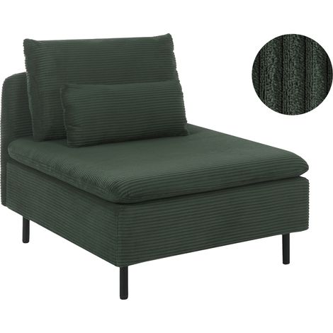 Sillón modular de pana asiento 1 plaza cojín adicional moderno verde oscuro Lemvig (1/5)