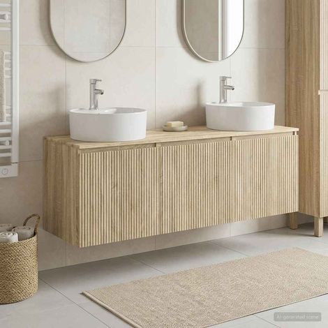 vidaXL Bathroom Cabinet Set 3 pcs Sonoma Oak 161.5 x 44.5 x 82 cm (1/5)