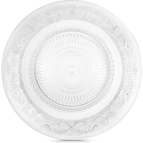 Plato llano, fuente de cristal poco profunda, 25 cm (1/5)