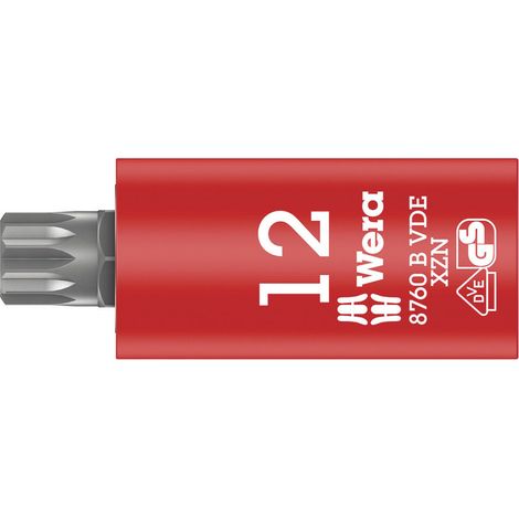 Wera Bitnuss 8760 B VDE XZN Zyklop 3/8 Zoll-Antrieb, für Innenvielzahn-Schrauben, M 12 x 59 mm (1/2)