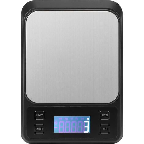 Balance de cuisine numérique portable en acier inoxydable, mini balance électronique de précision 5kg/1g, noir, accessoire de pâtisserie