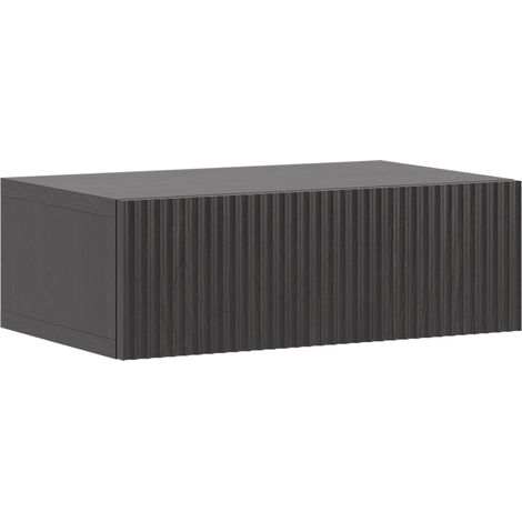 Selsey NOLIE - Mesita de noche - con cajón colgante - 50 cm - Fresno Portland negro (1/4)