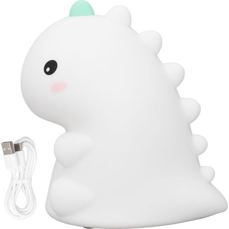 Veilleuse dinosaure pour les tout-petits, 3 niveaux de luminosité en silicone, lampe de chevet tactile Kawaii, décoration de chambre pour garçons et filles, 1200 mAh (1/5)