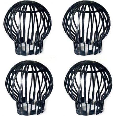 Lot de 4 protections de gouttière - 11 cm - Noir - 4 Filtres pour gouttières crapaudine (1/4)