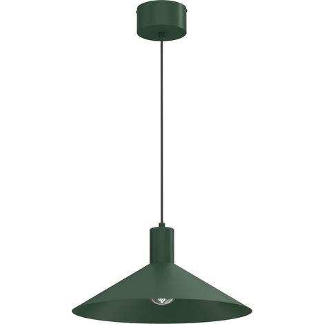 Suspension minimaliste cône vert 40 cm E27 15W Nox Luminex (1/2)