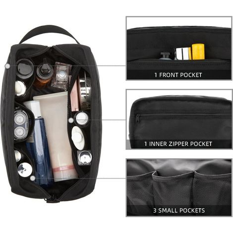 Trousse de toilette voyage, étui cosmétique portable pochette organisateur maquillage (1/5)