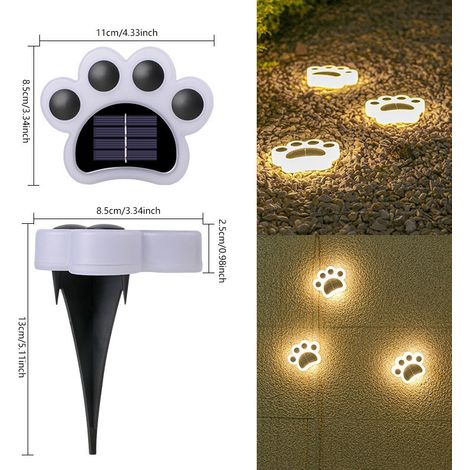 Lámpara solar para exteriores, apta para césped, jardín o patio, lámpara solar para instalación en el suelo (lámpara solar con forma de garra de gato [luz cálida], lámpara solar para instalación en el (1/5)